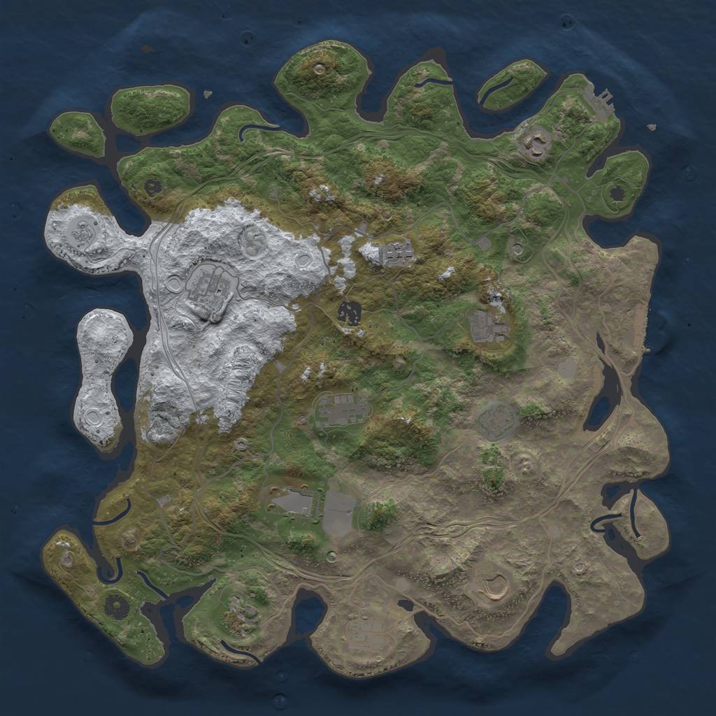 Rust Map: Procedural Map, Size: 4250, Seed: 4703, 20 Monuments