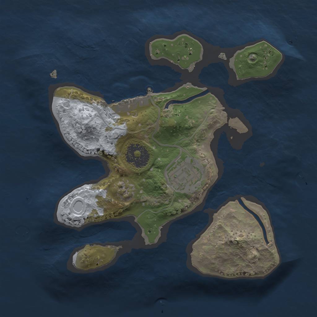 Rust Map: Procedural Map, Size: 2000, Seed: 800206648, 5 Monuments