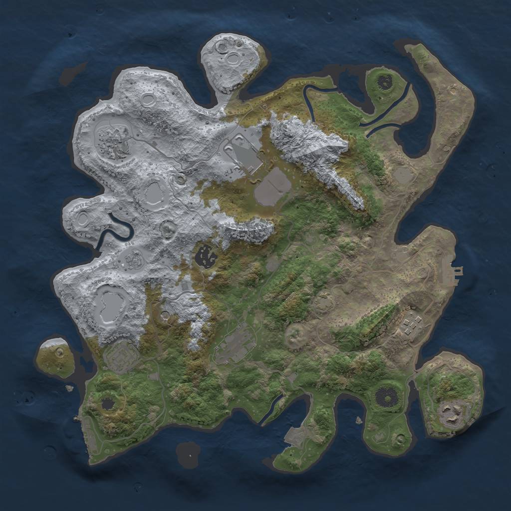 Rust Map: Procedural Map, Size: 3500, Seed: 474170019, 15 Monuments