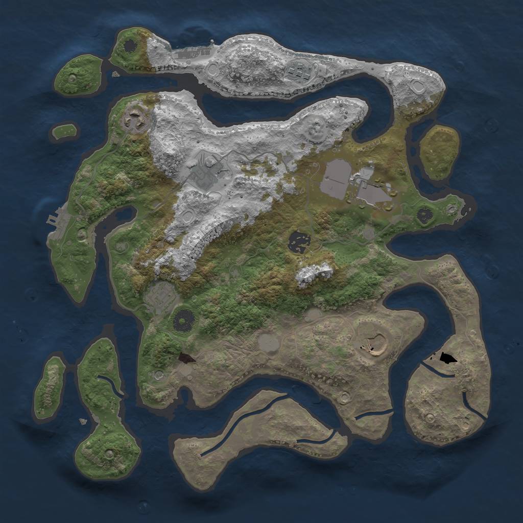 Rust Map: Procedural Map, Size: 3550, Seed: 92643, 15 Monuments