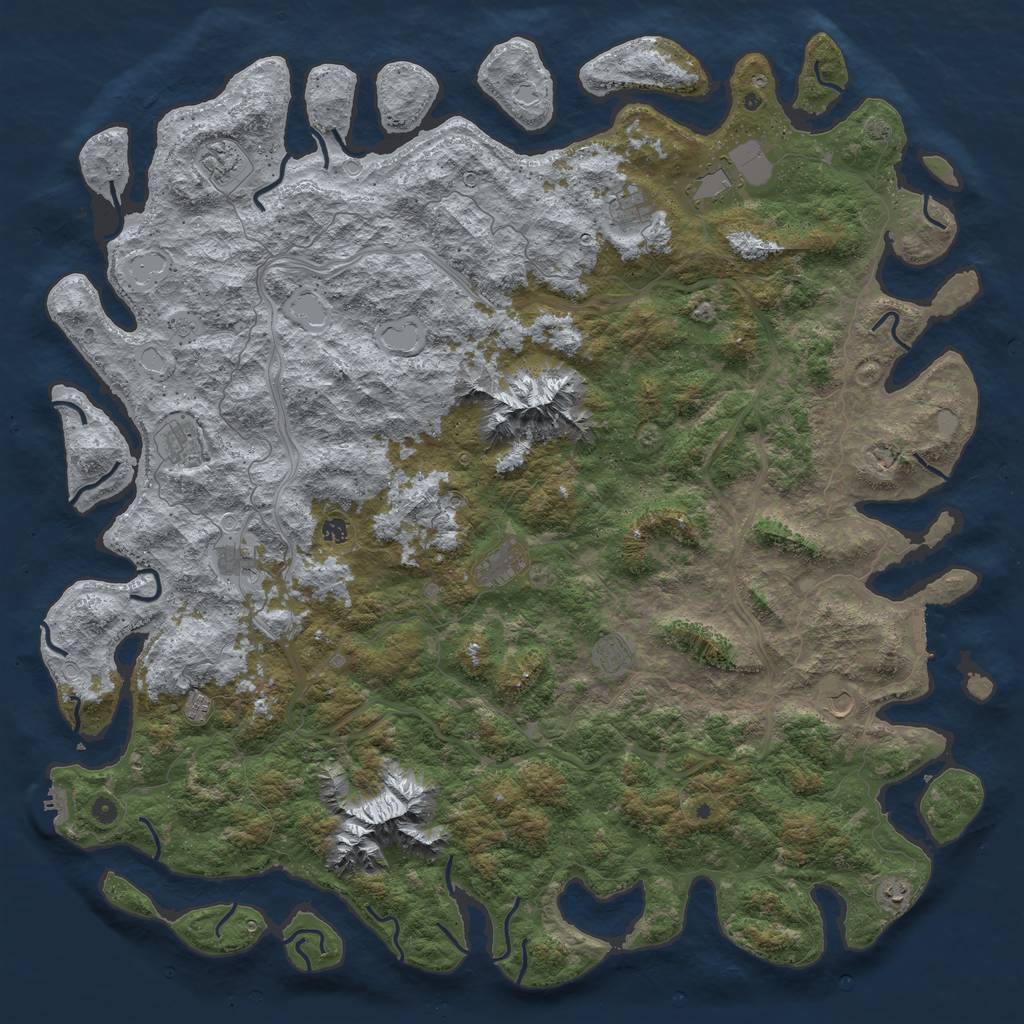 Rust Map: Procedural Map, Size: 6000, Seed: 6719348, 19 Monuments