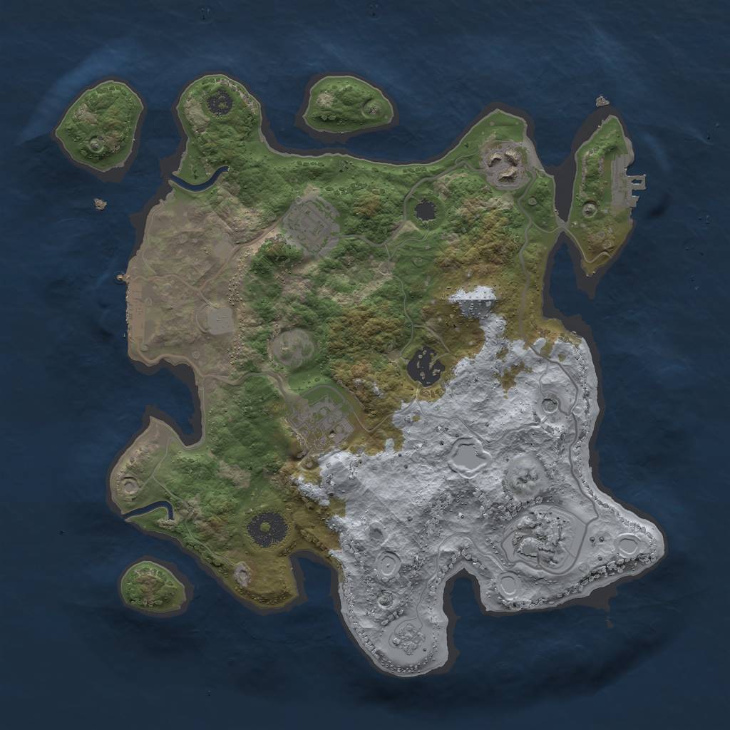 Rust Map: Procedural Map, Size: 3000, Seed: 368443, 12 Monuments