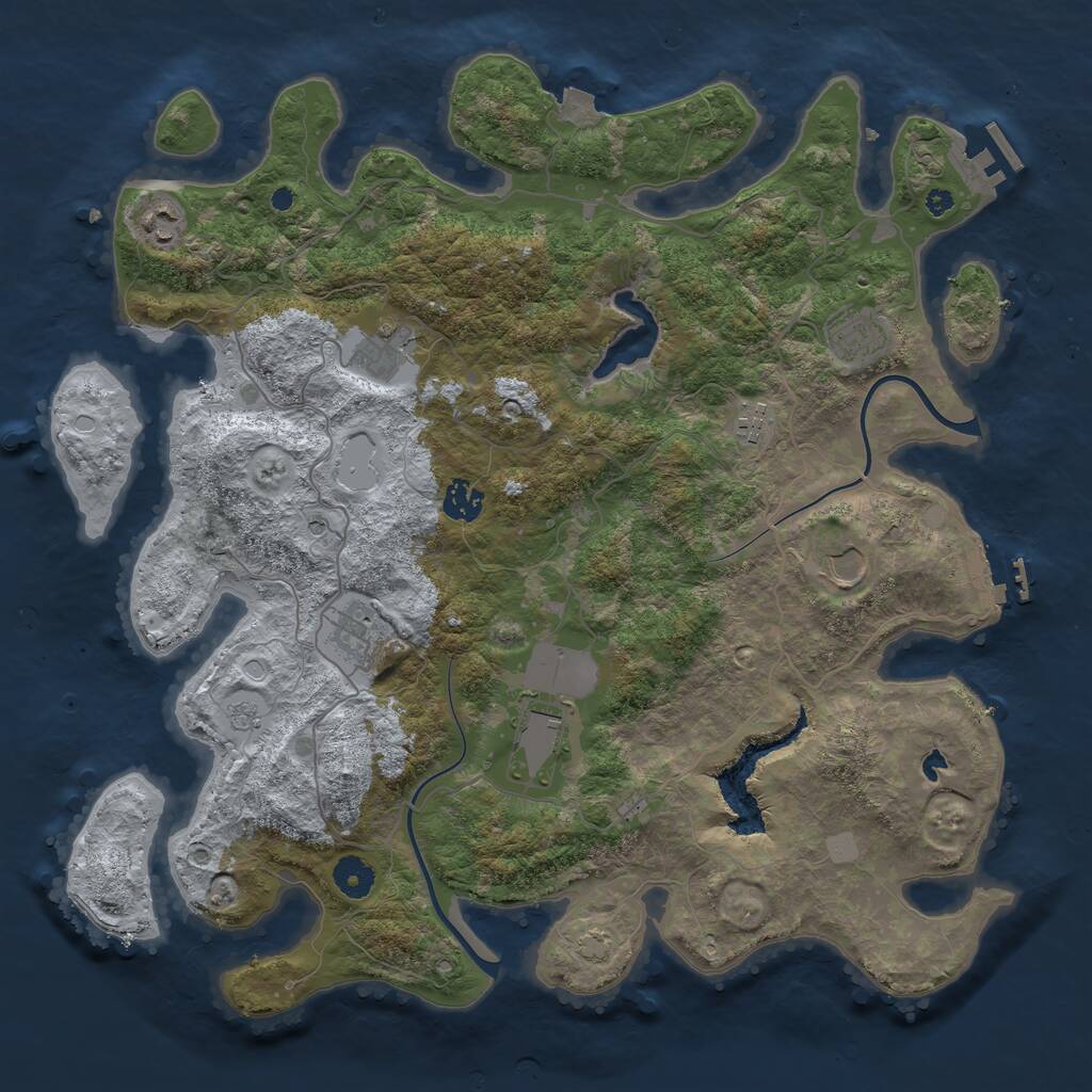 Rust Map: Procedural Map, Size: 4000, Seed: 65464698, 14 Monuments