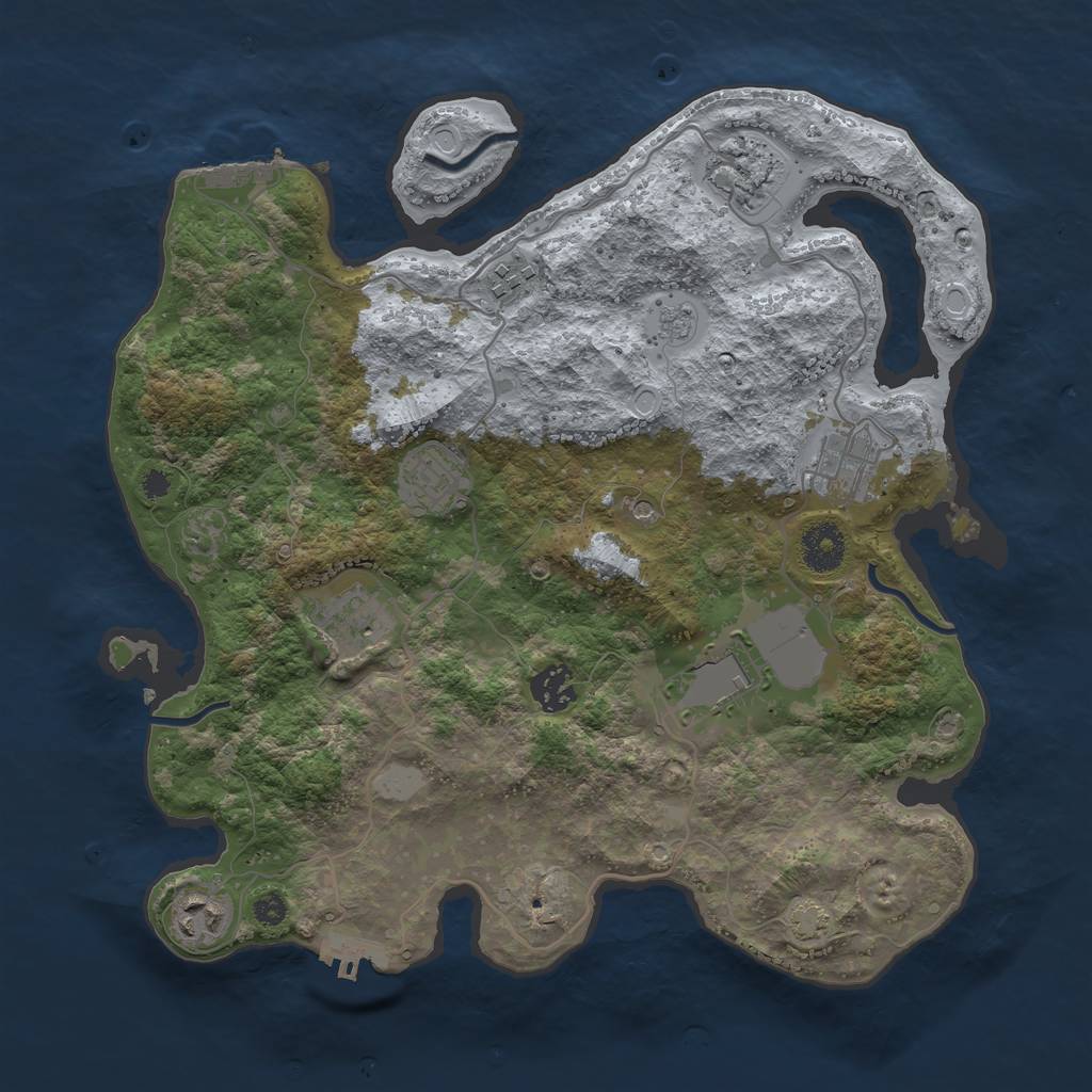 Rust Map: Procedural Map, Size: 3500, Seed: 1438721552, 16 Monuments