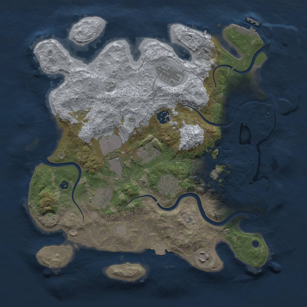 Rust Map: Procedural Map, Size: 3550, Seed: 146771, 15 Monuments