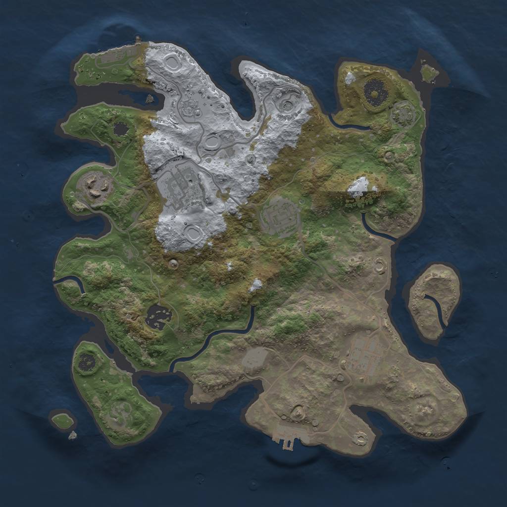 Rust Map: Procedural Map, Size: 3000, Seed: 15644, 13 Monuments