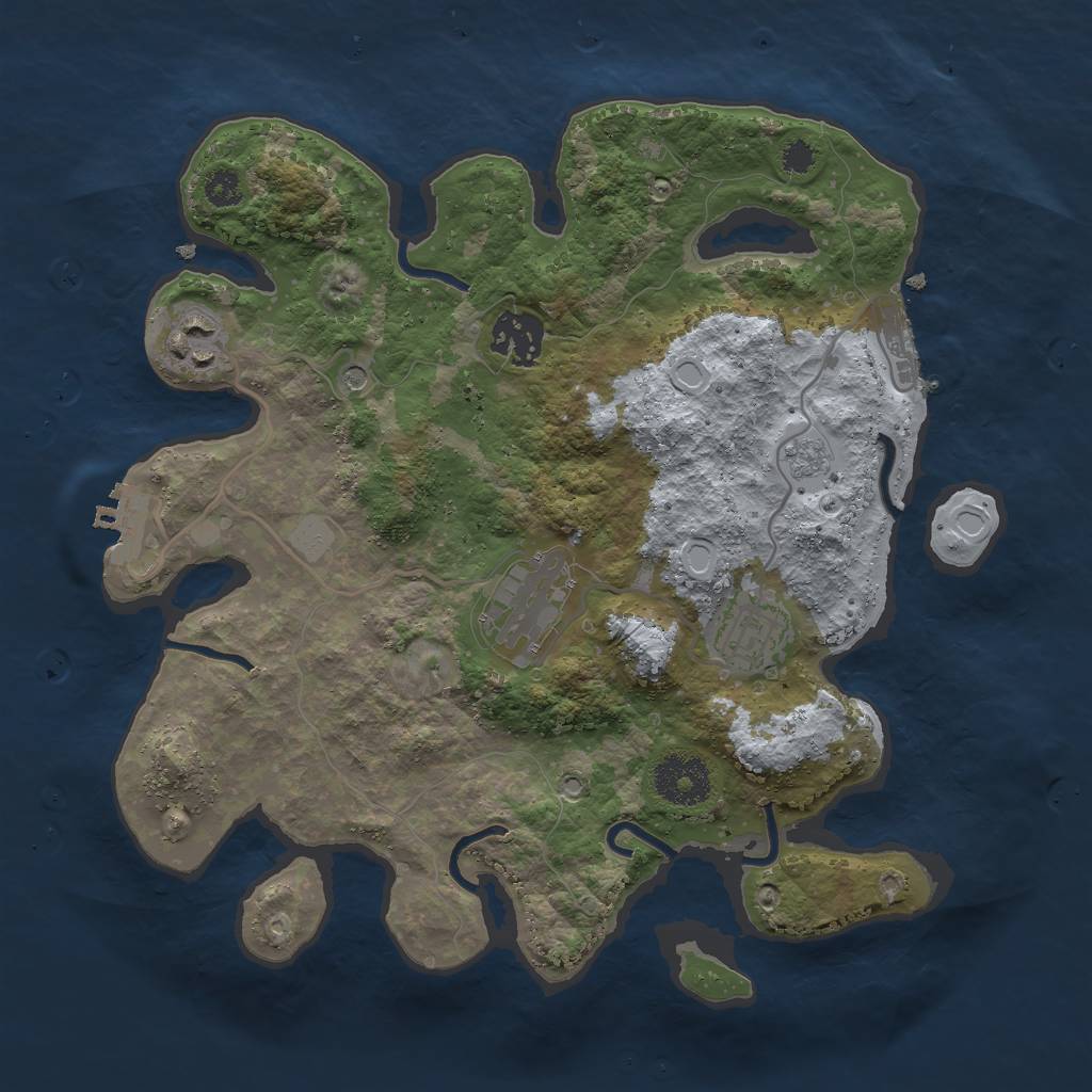 Rust Map: Procedural Map, Size: 3000, Seed: 246644, 11 Monuments