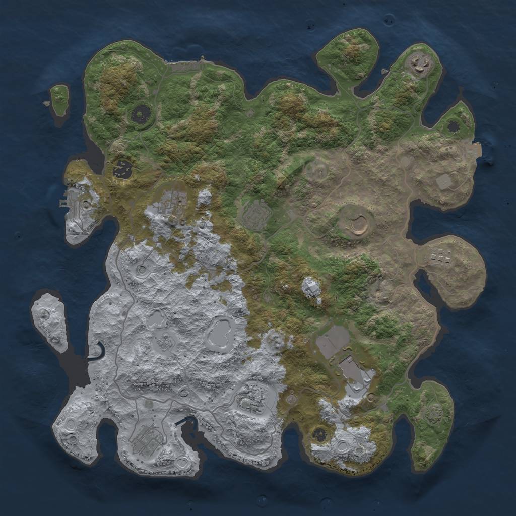 Rust Map: Procedural Map, Size: 4000, Seed: 62367, 17 Monuments