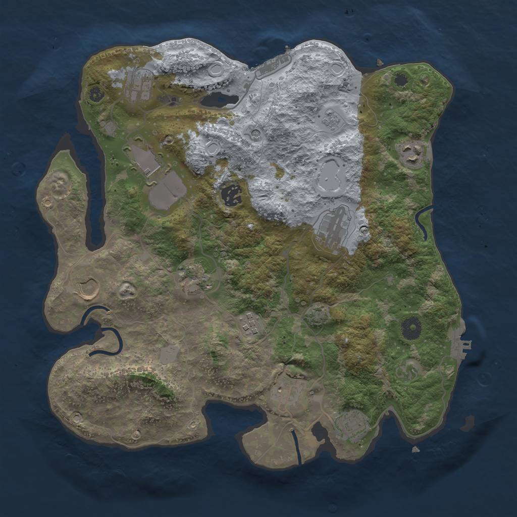 Rust Map: Procedural Map, Size: 3550, Seed: 580212, 18 Monuments