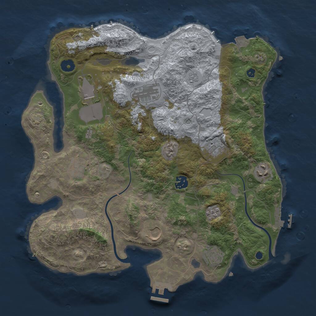 Rust Map: Procedural Map, Size: 3550, Seed: 580212, 15 Monuments