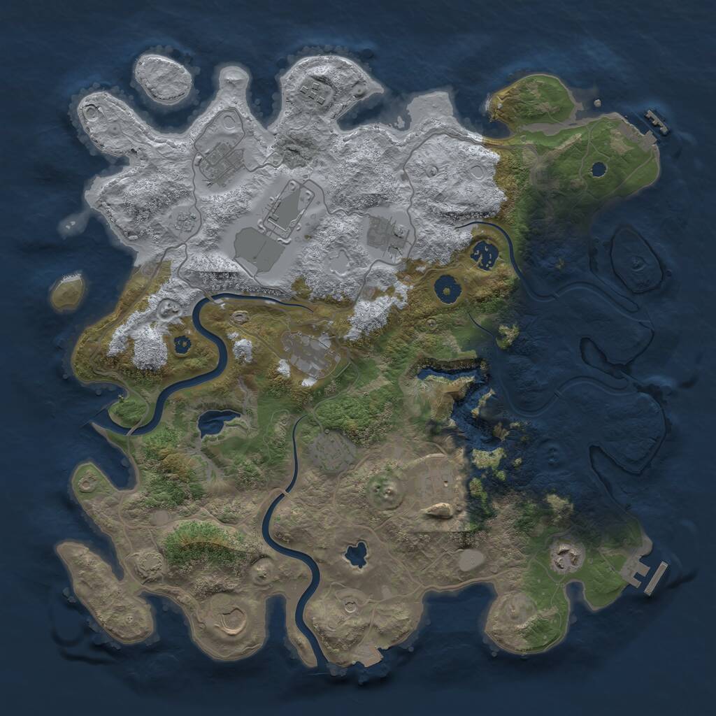 Rust Map: Procedural Map, Size: 4000, Seed: 635862, 16 Monuments