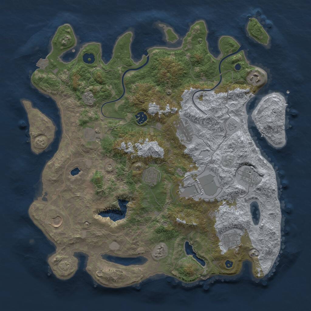 Rust Map: Procedural Map, Size: 4000, Seed: 230323565, 14 Monuments
