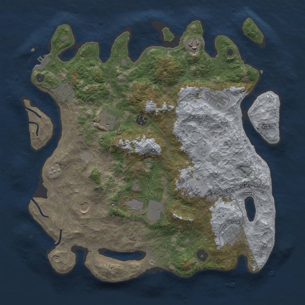 Rust Map: Procedural Map, Size: 4000, Seed: 230323565, 16 Monuments