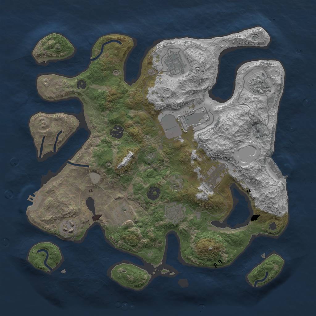 Rust Map: Procedural Map, Size: 3500, Seed: 1914120805, 16 Monuments