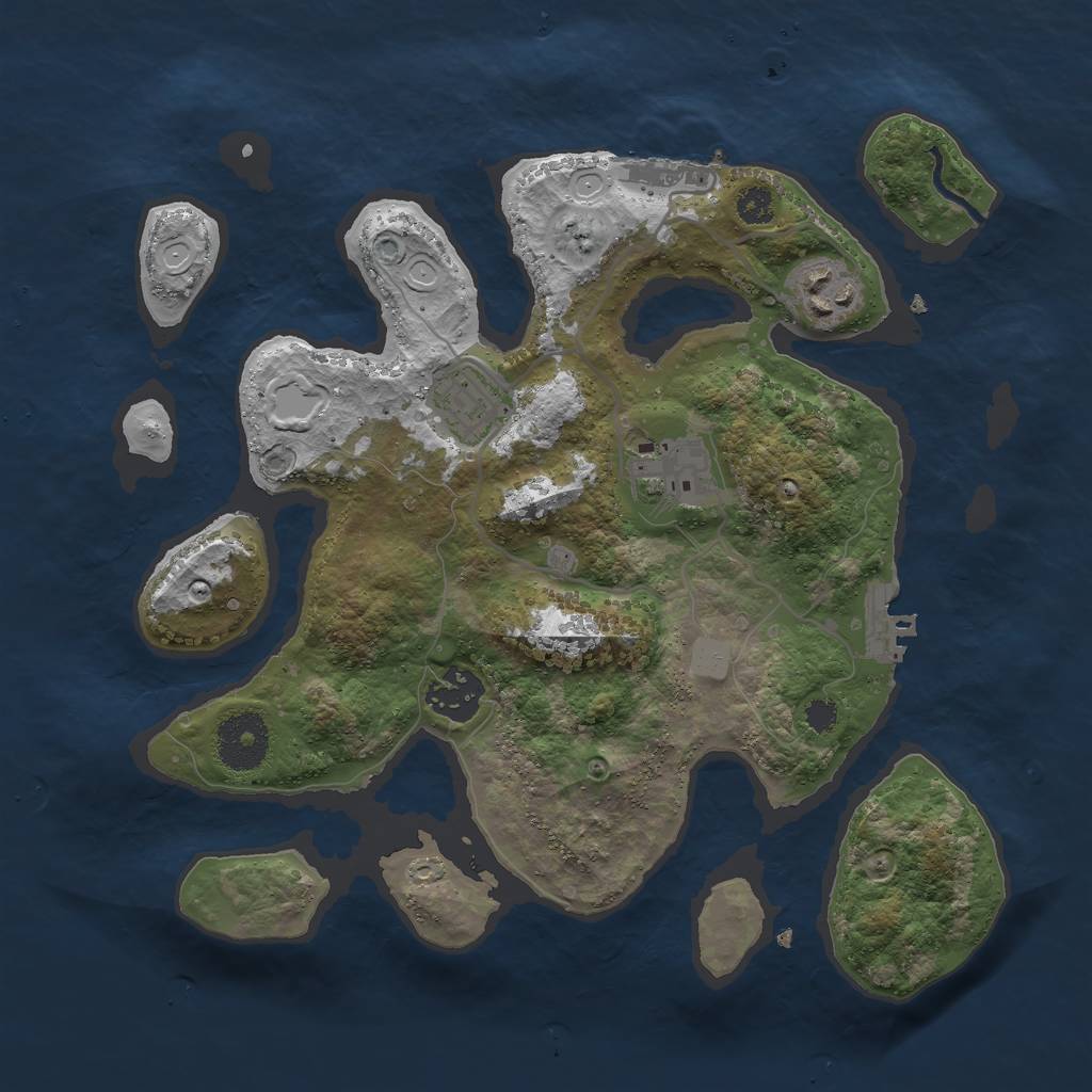 Rust Map: Procedural Map, Size: 3000, Seed: 959944, 11 Monuments