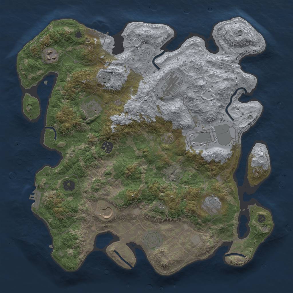 Rust Map: Procedural Map, Size: 3750, Seed: 124705806, 16 Monuments