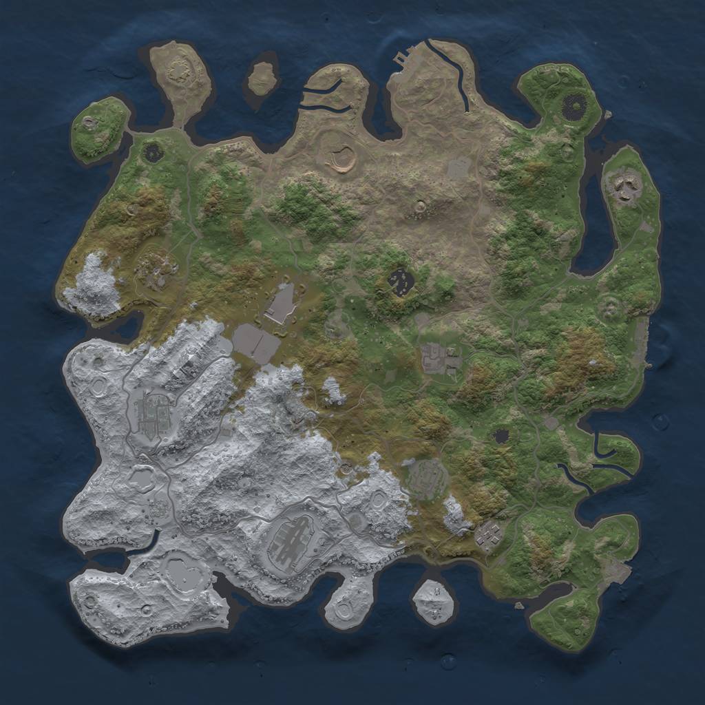 Rust Map: Procedural Map, Size: 4000, Seed: 863316, 18 Monuments