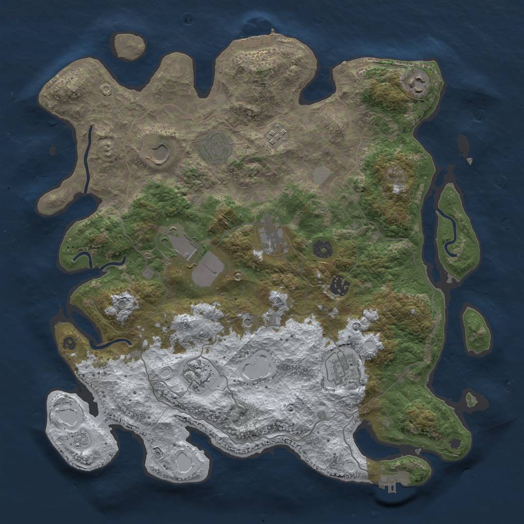 Rust Map: Procedural Map, Size: 4000, Seed: 795631, 18 Monuments