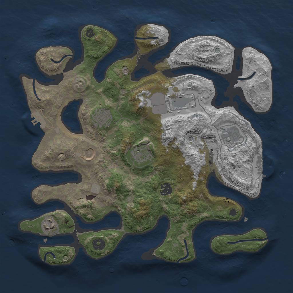Rust Map: Procedural Map, Size: 3500, Seed: 1096522046, 15 Monuments
