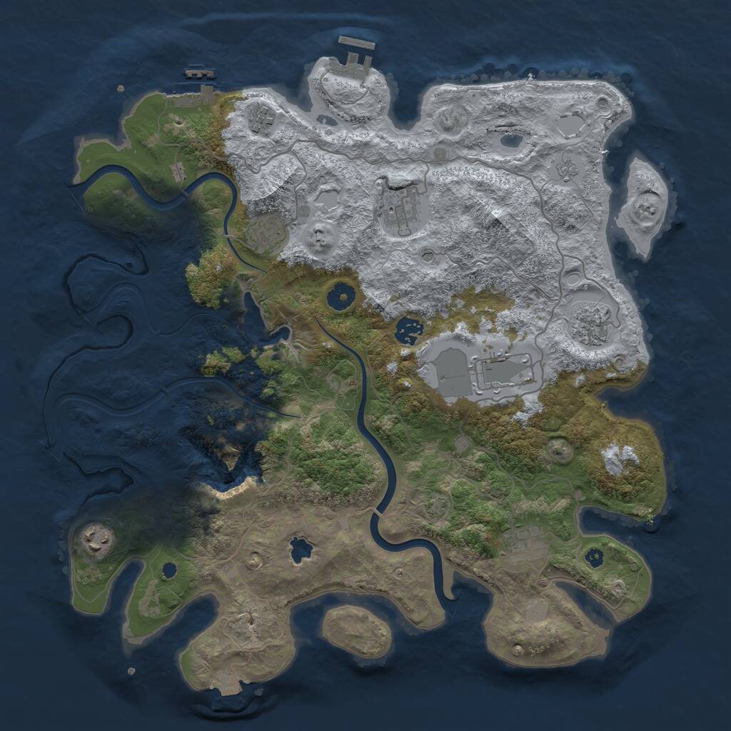 Rust Map: Procedural Map, Size: 4000, Seed: 39, 14 Monuments