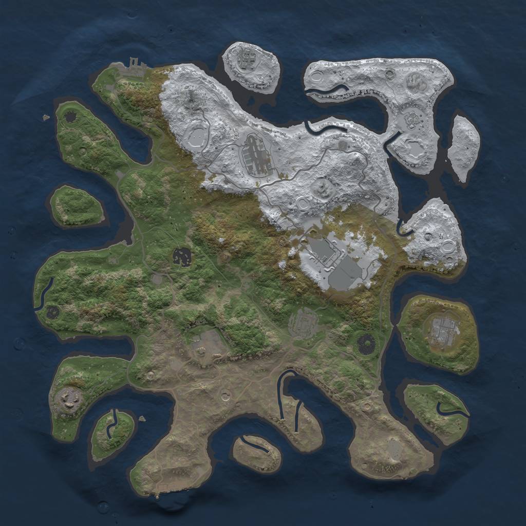 Rust Map: Procedural Map, Size: 4000, Seed: 39, 17 Monuments