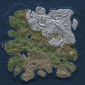 Thumbnail Rust Map: Procedural Map, Size: 4000, Seed: 39, 15 Monuments