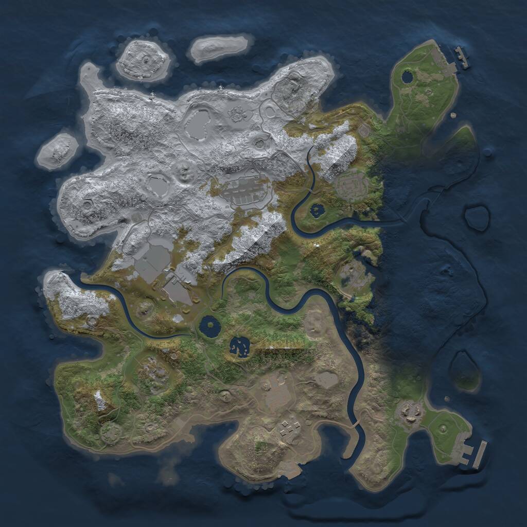 Rust Map: Procedural Map, Size: 3700, Seed: 13304, 15 Monuments