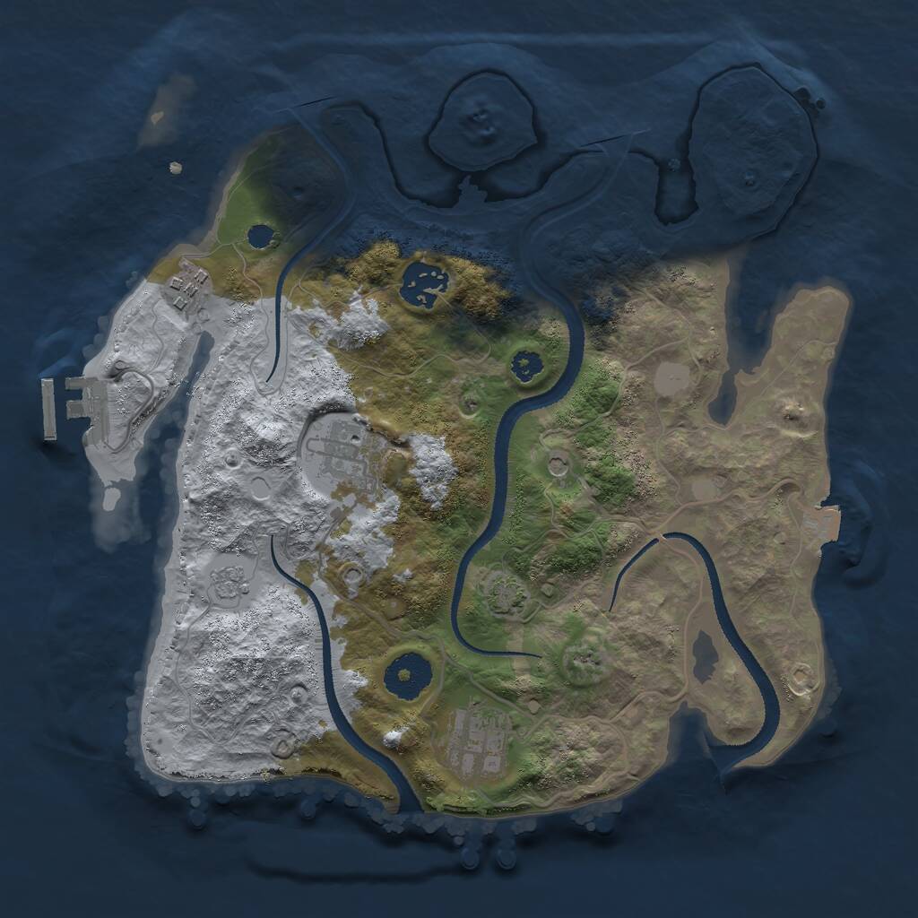 Rust Map: Procedural Map, Size: 3000, Seed: 1850411166, 9 Monuments