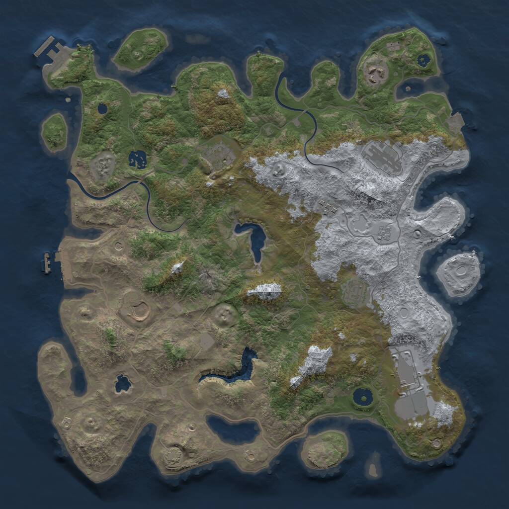 Rust Map: Procedural Map, Size: 4000, Seed: 10331, 14 Monuments