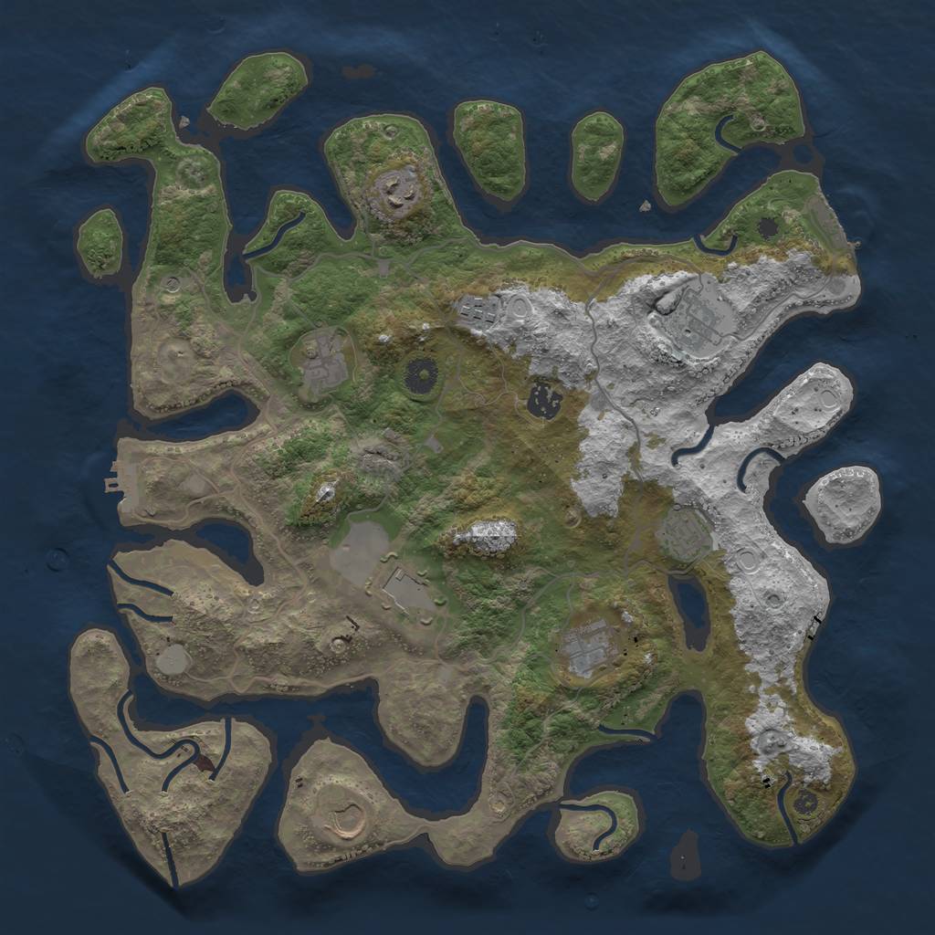 Rust Map: Procedural Map, Size: 4000, Seed: 10331, 17 Monuments