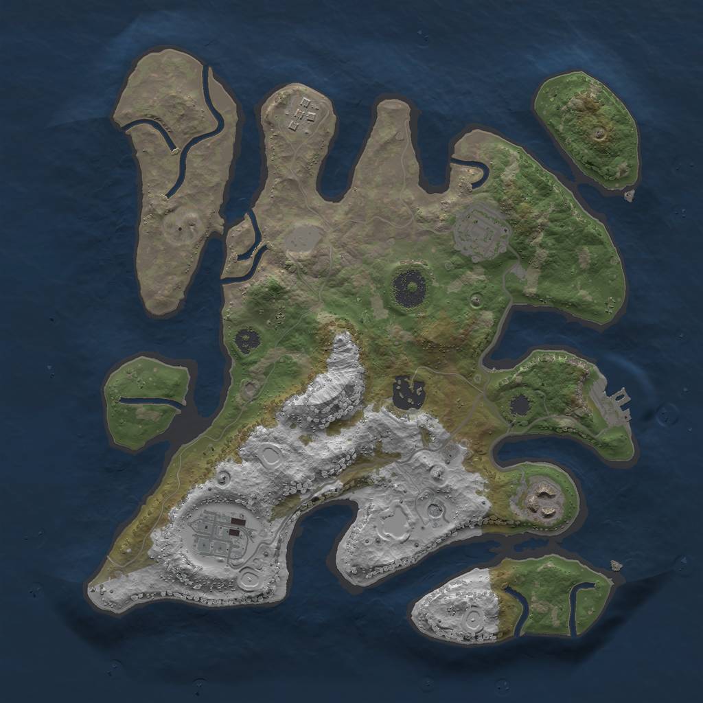 Rust Map: Procedural Map, Size: 3000, Seed: 420885, 12 Monuments