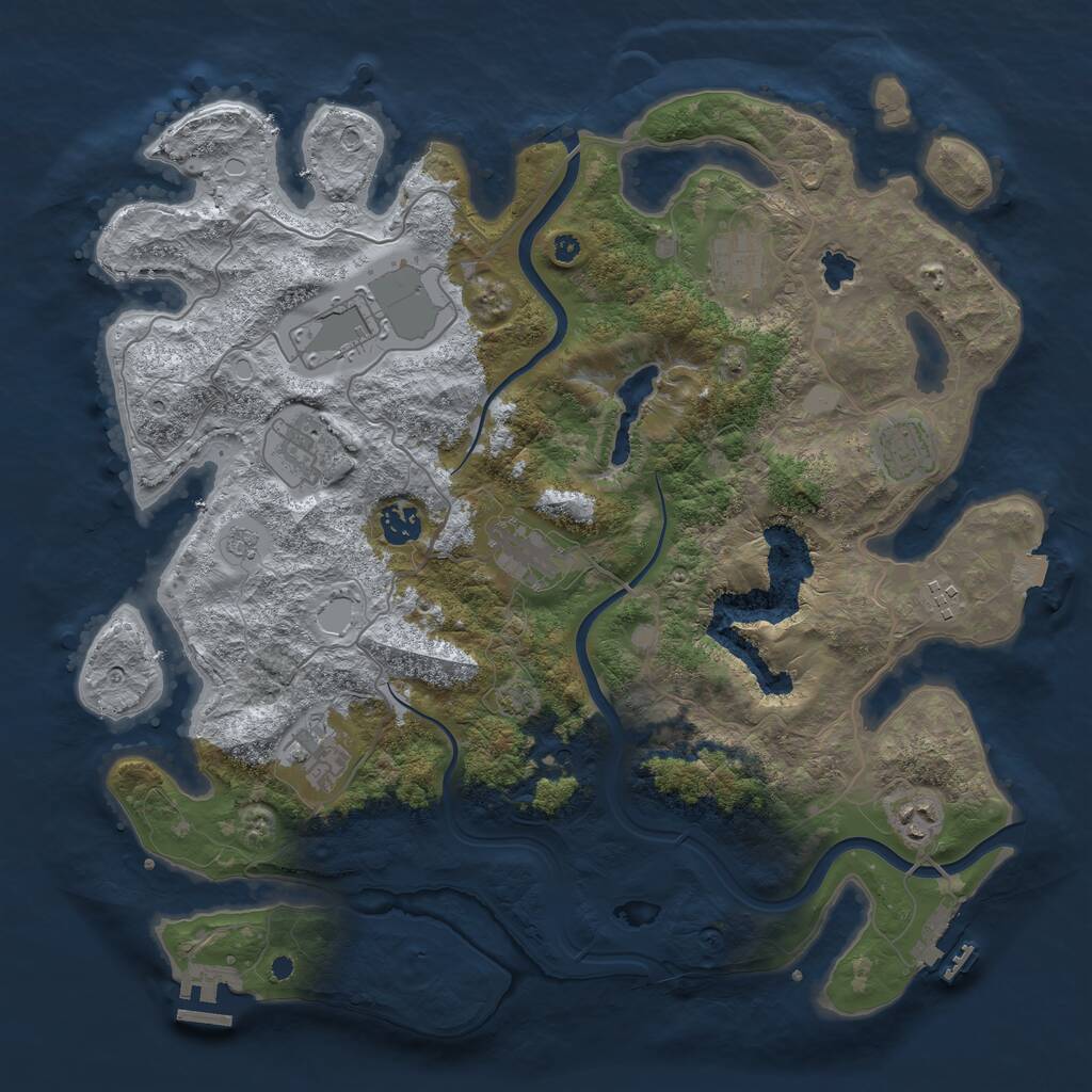 Rust Map: Procedural Map, Size: 4000, Seed: 618756, 15 Monuments