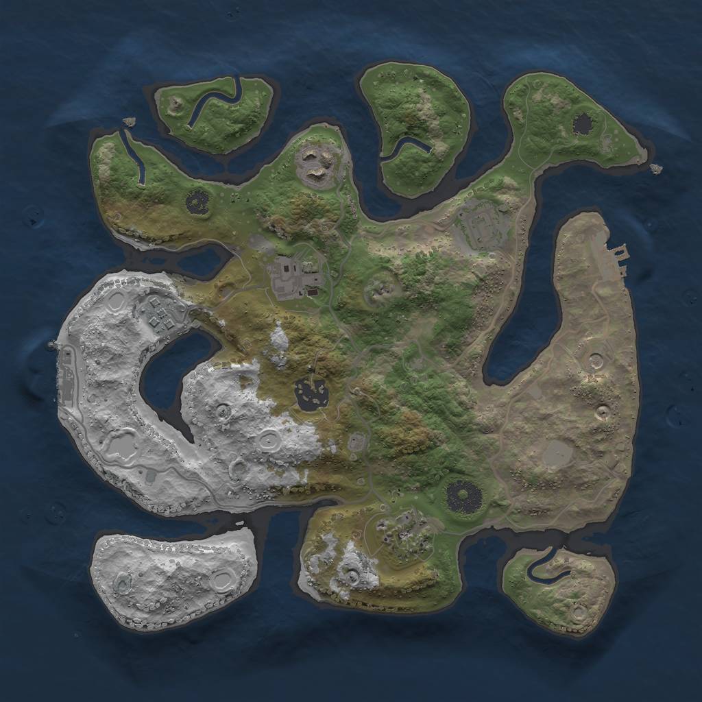 Rust Map: Procedural Map, Size: 3000, Seed: 355336, 14 Monuments