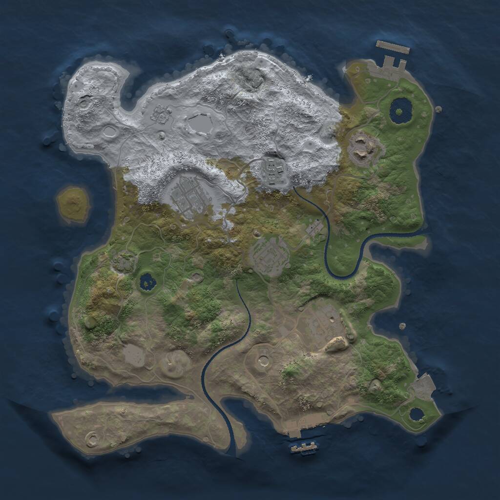 Rust Map: Procedural Map, Size: 3000, Seed: 20220120, 11 Monuments