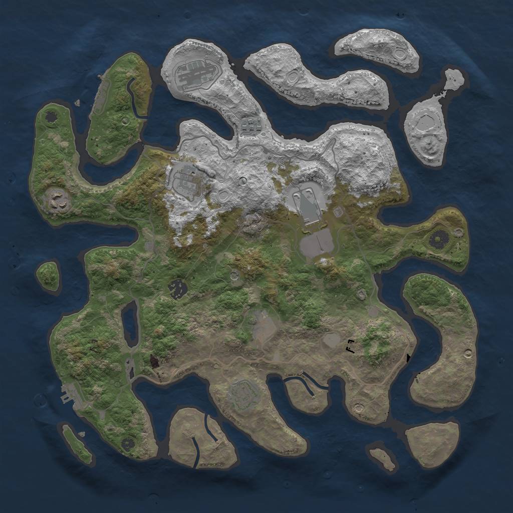 Rust Map: Procedural Map, Size: 4000, Seed: 547299, 16 Monuments