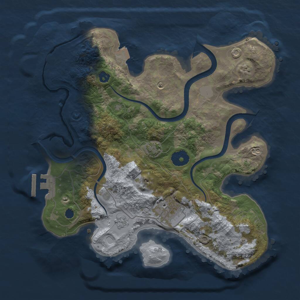 Rust Map: Procedural Map, Size: 2700, Seed: 548655, 5 Monuments
