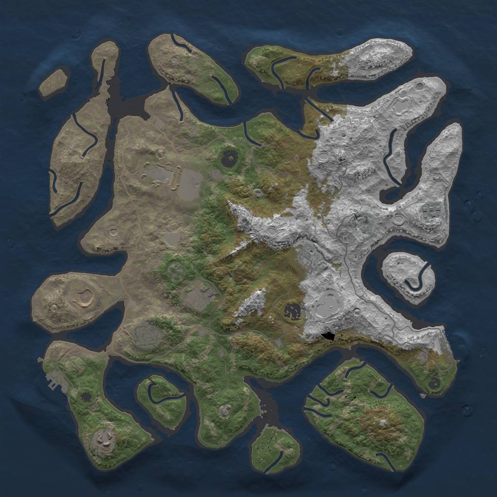 Rust Map: Procedural Map, Size: 4250, Seed: 100010, 16 Monuments