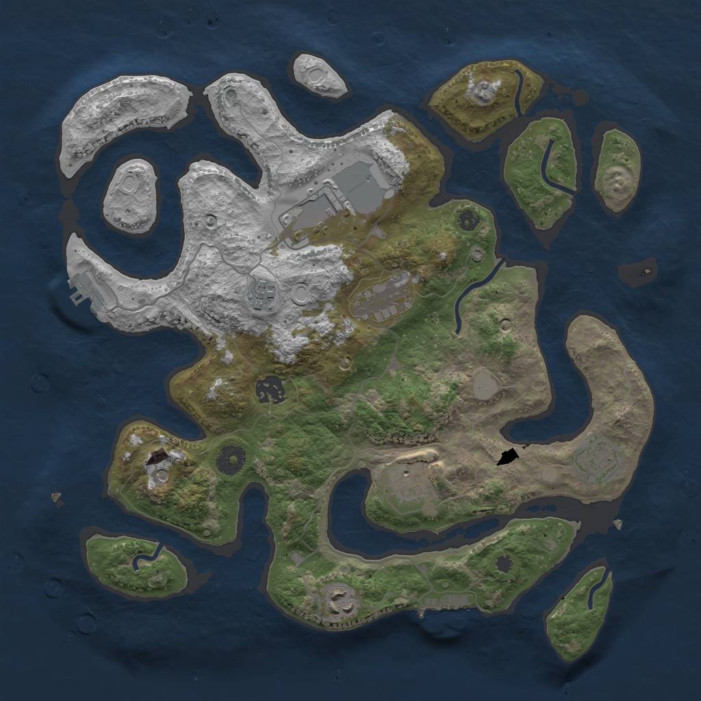 Rust Map: Procedural Map, Size: 3550, Seed: 51084, 15 Monuments