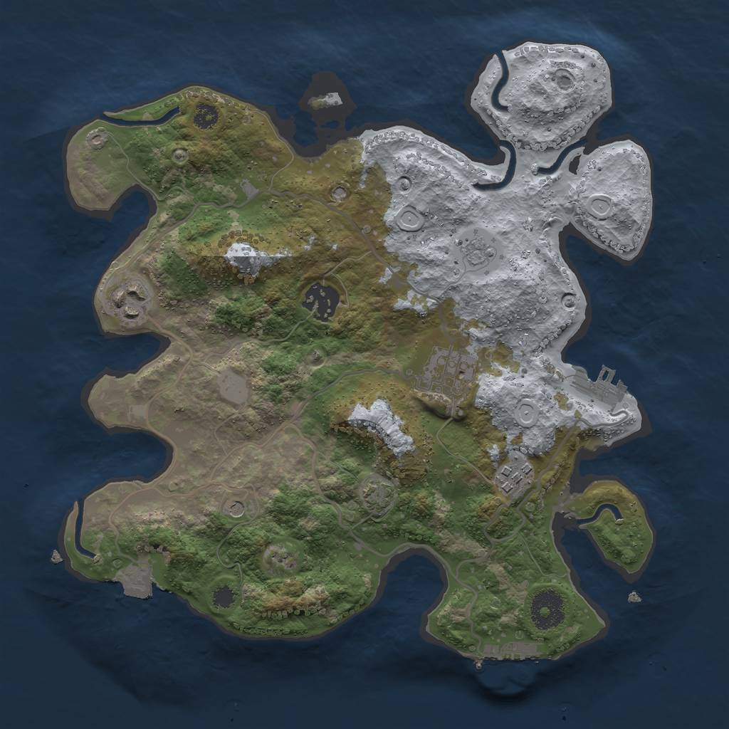 Rust Map: Procedural Map, Size: 2999, Seed: 1523, 12 Monuments