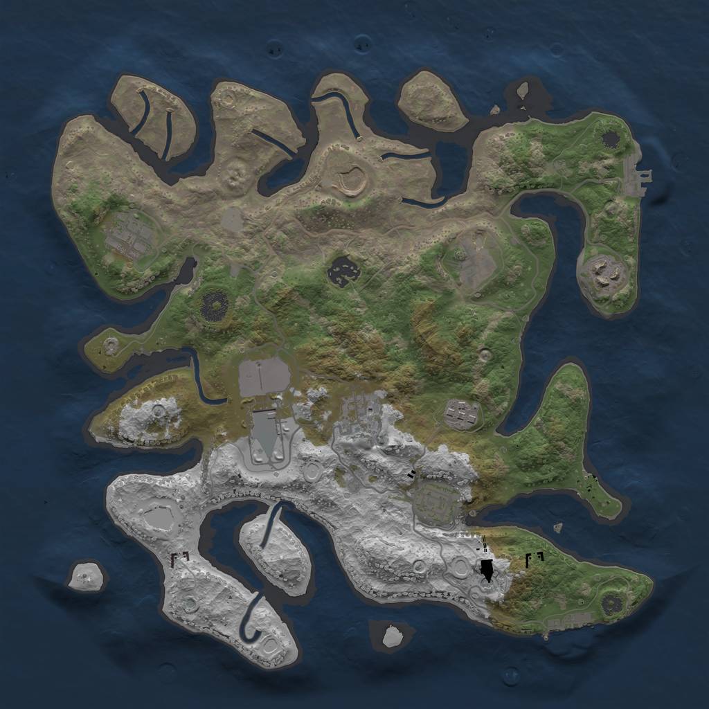 Rust Map: Procedural Map, Size: 3550, Seed: 150820, 17 Monuments