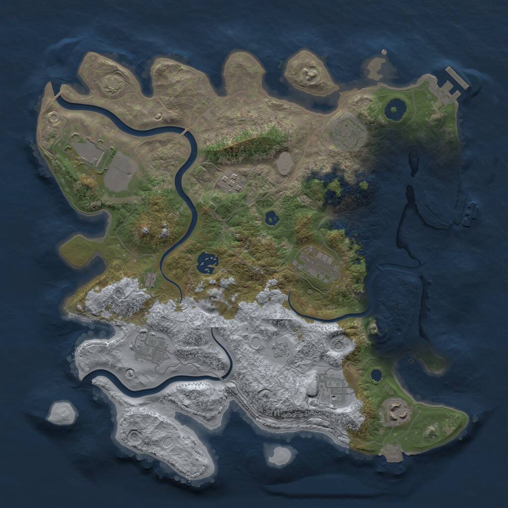 Rust Map: Procedural Map, Size: 3550, Seed: 150820, 14 Monuments