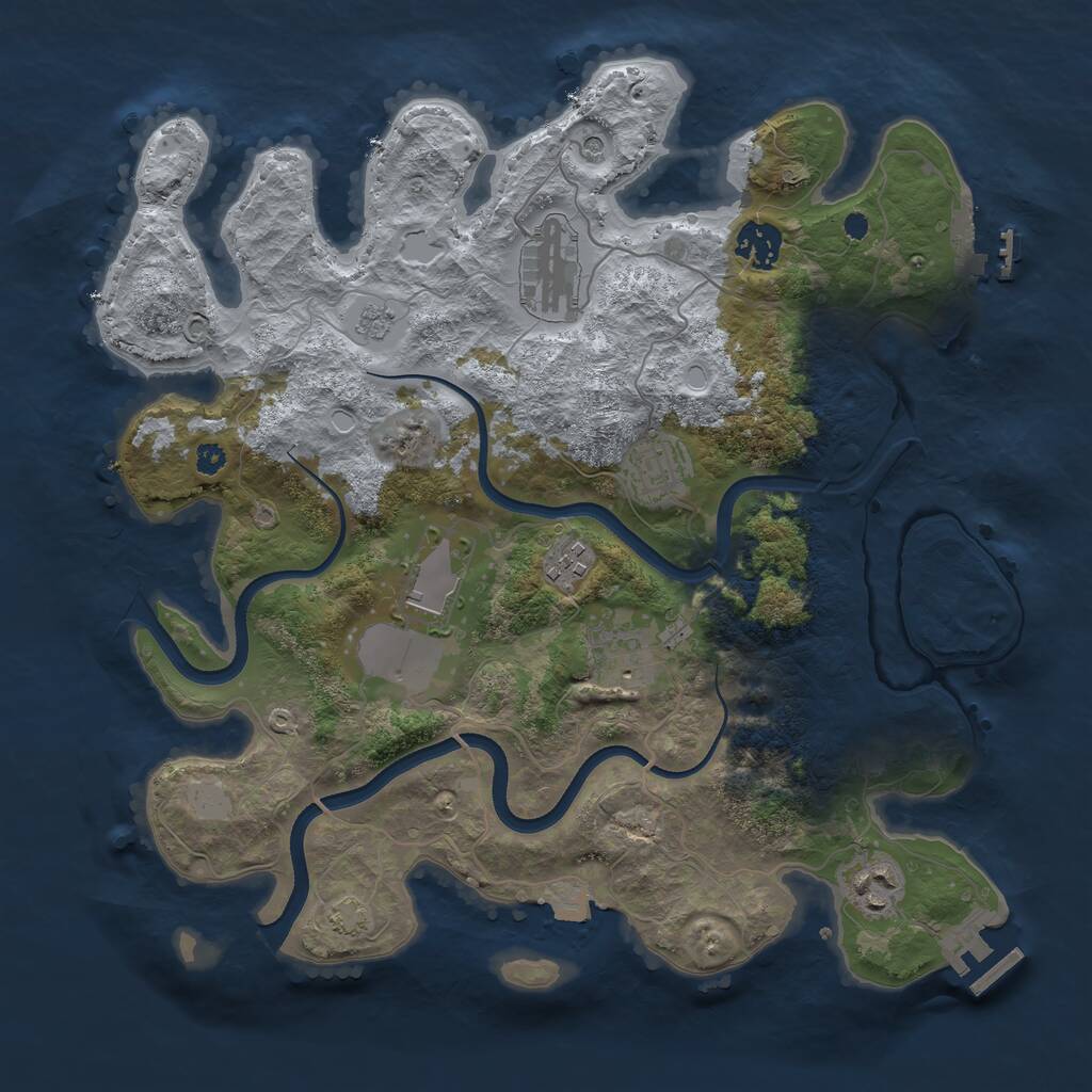 Rust Map: Procedural Map, Size: 3500, Seed: 15466742, 13 Monuments