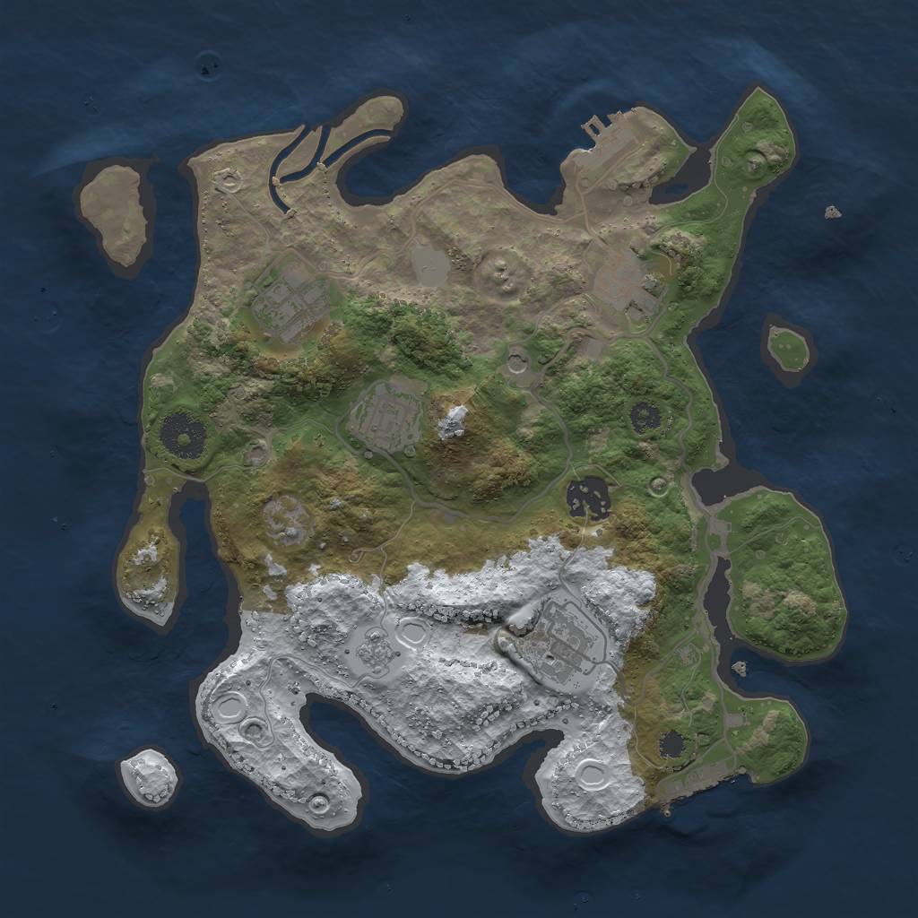 Rust Map: Procedural Map, Size: 3000, Seed: 700, 14 Monuments