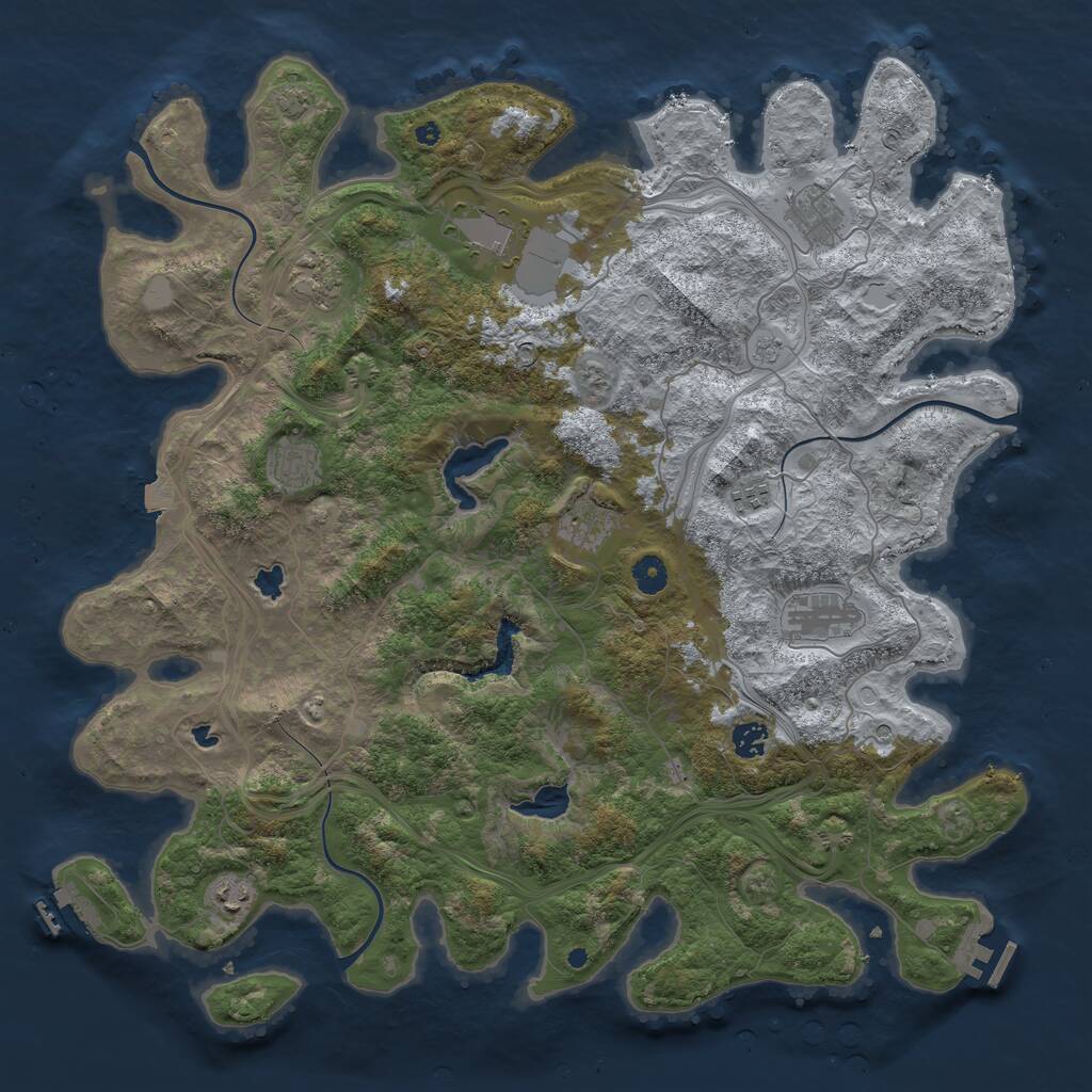 Rust Map: Procedural Map, Size: 4500, Seed: 234327122, 15 Monuments