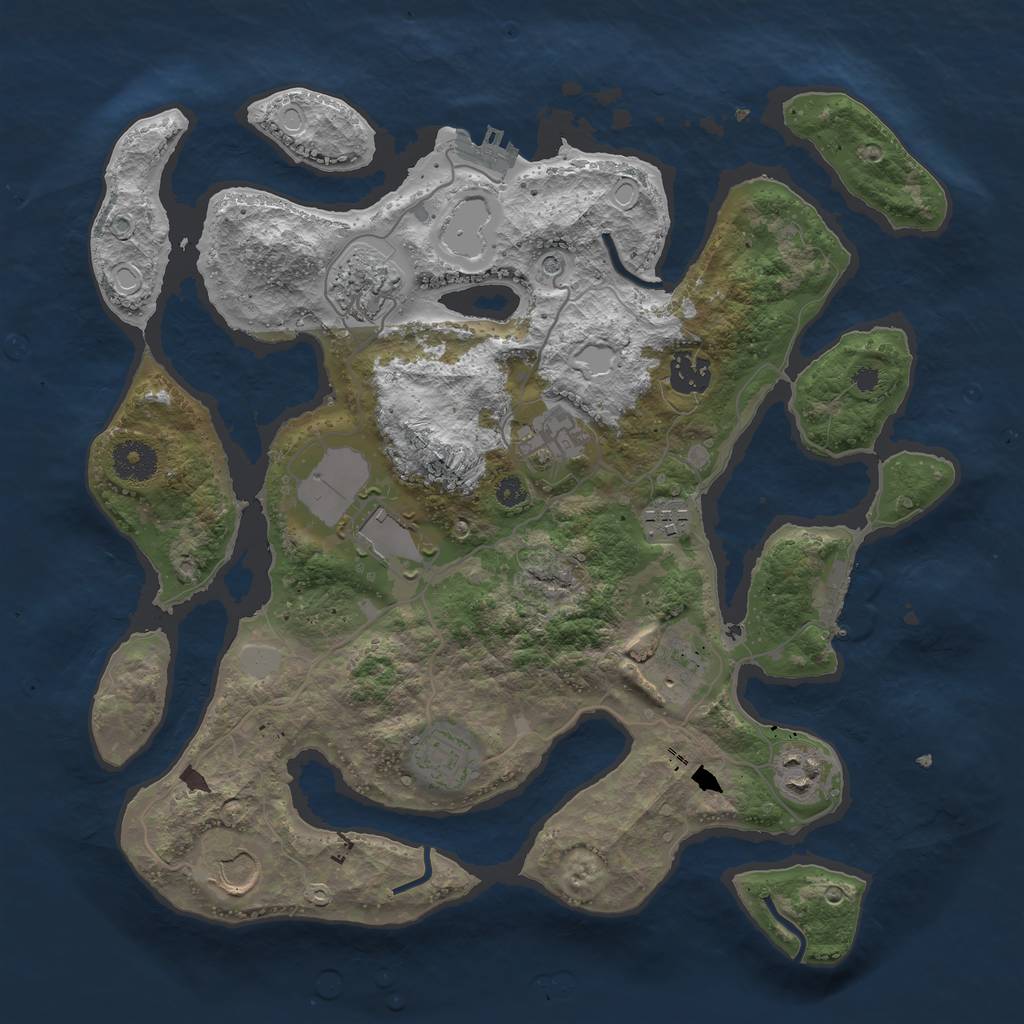 Rust Map: Procedural Map, Size: 3550, Seed: 766444, 17 Monuments