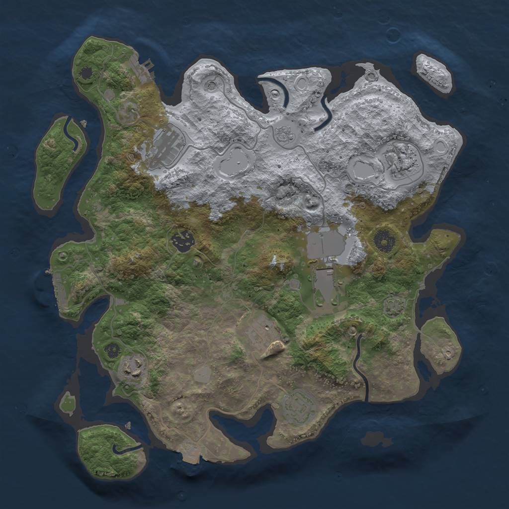 Rust Map: Procedural Map, Size: 3500, Seed: 1794455134, 15 Monuments