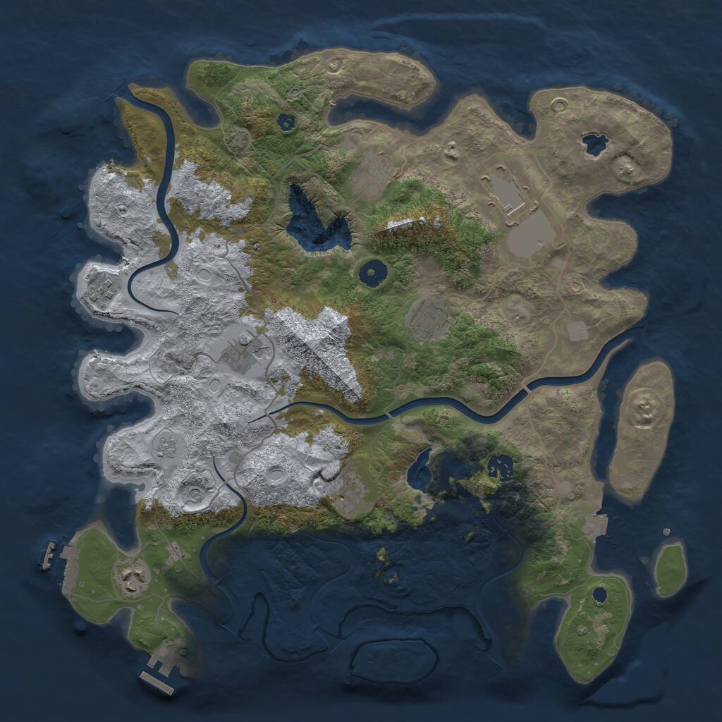 Rust Map: Procedural Map, Size: 4000, Seed: 405820, 14 Monuments