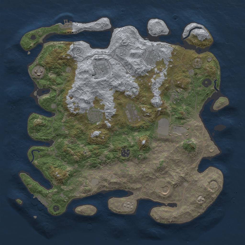 Rust Map: Procedural Map, Size: 4000, Seed: 810612, 18 Monuments