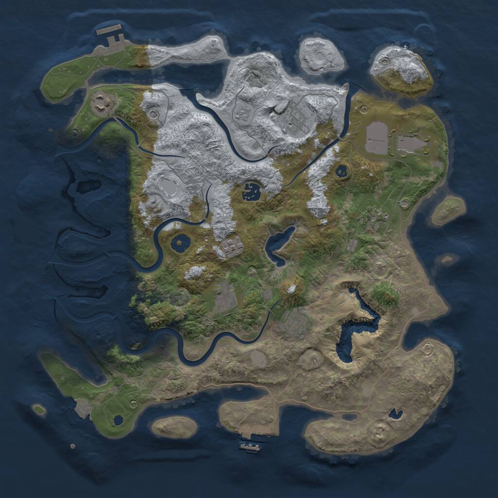 Rust Map: Procedural Map, Size: 4000, Seed: 810612, 14 Monuments