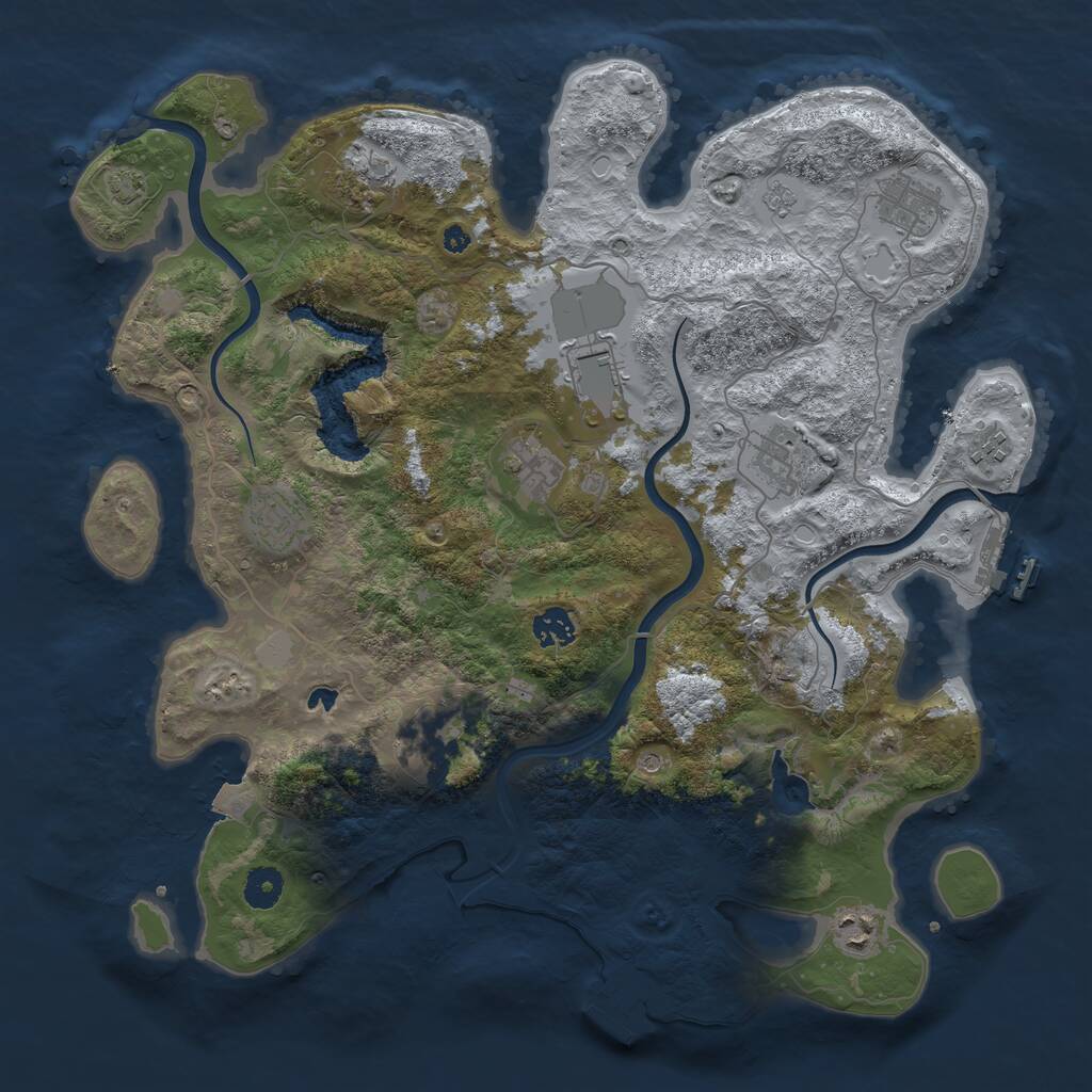 Rust Map: Procedural Map, Size: 4000, Seed: 4800, 16 Monuments